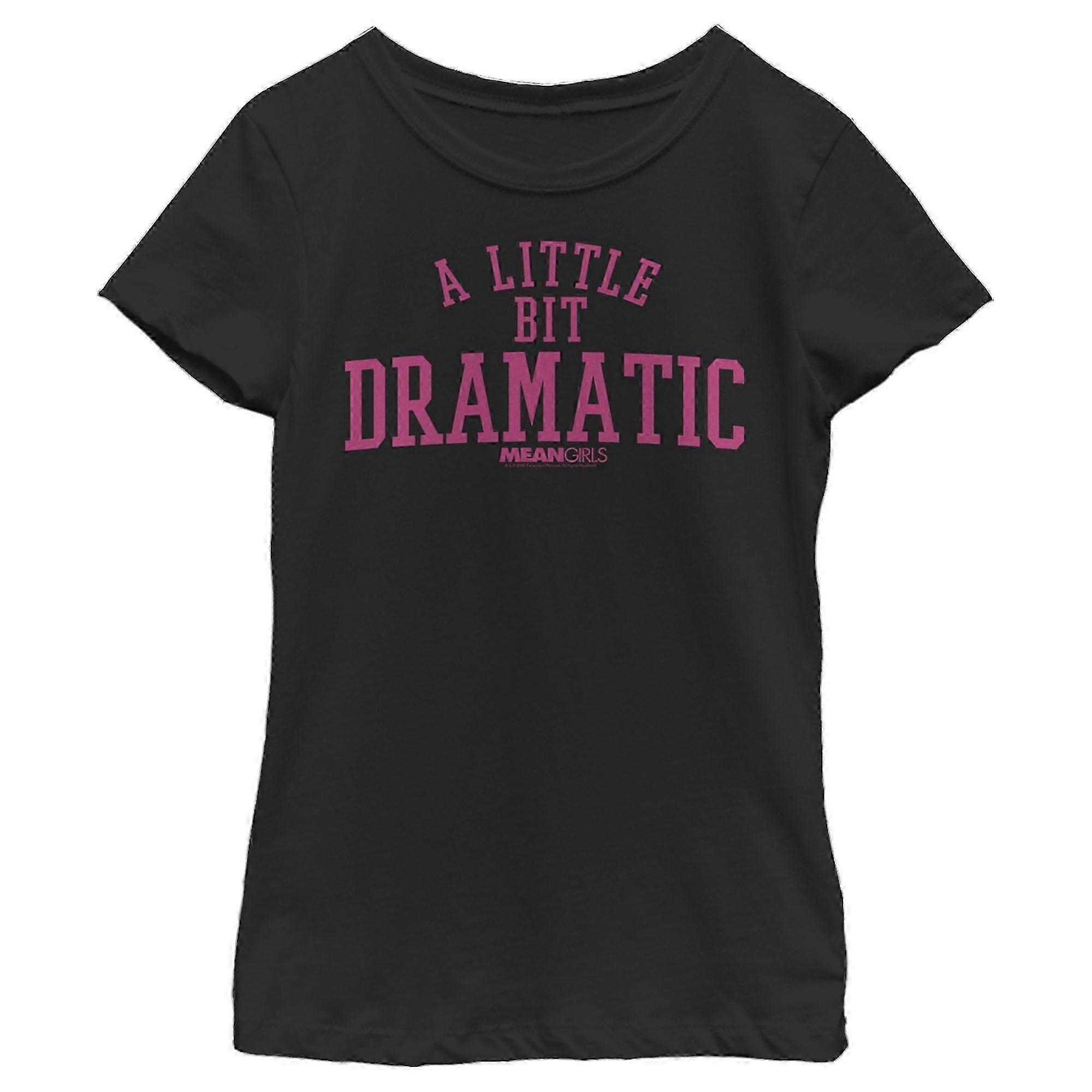 Girl's Little Dramatic Graphic Tee in Black - Size Medium