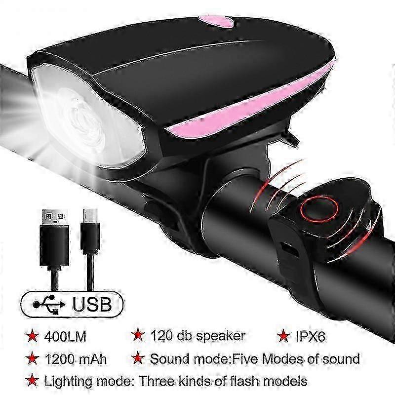 USB Rechargeable Lantern with Bike Horn for Bicycles