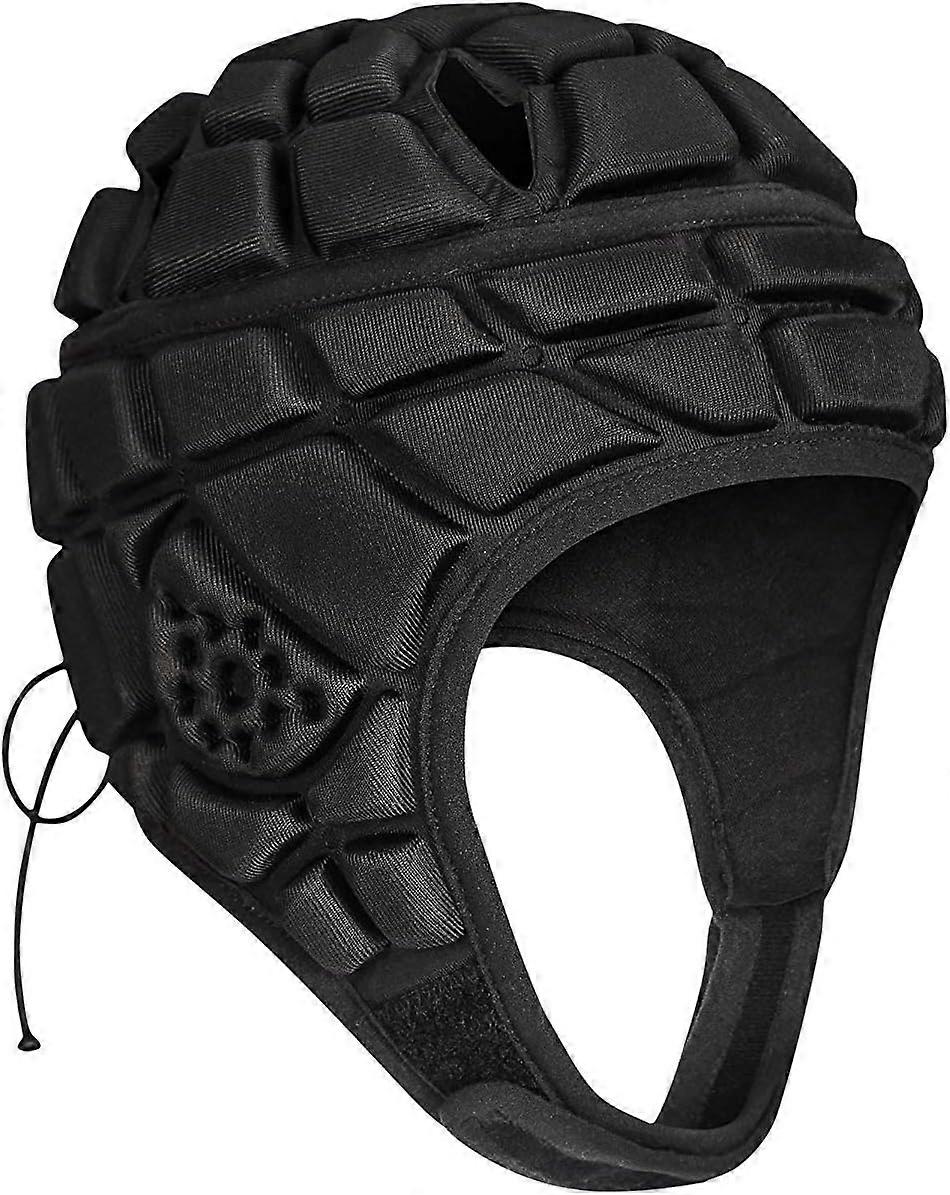 AURA Rugby Huvudskydd, Scrum Cap Junior Barn Pojkar Skyddande Huvudbonader, Vadderad Utrustning Hjälm För Huvudskydd (Svart, M)