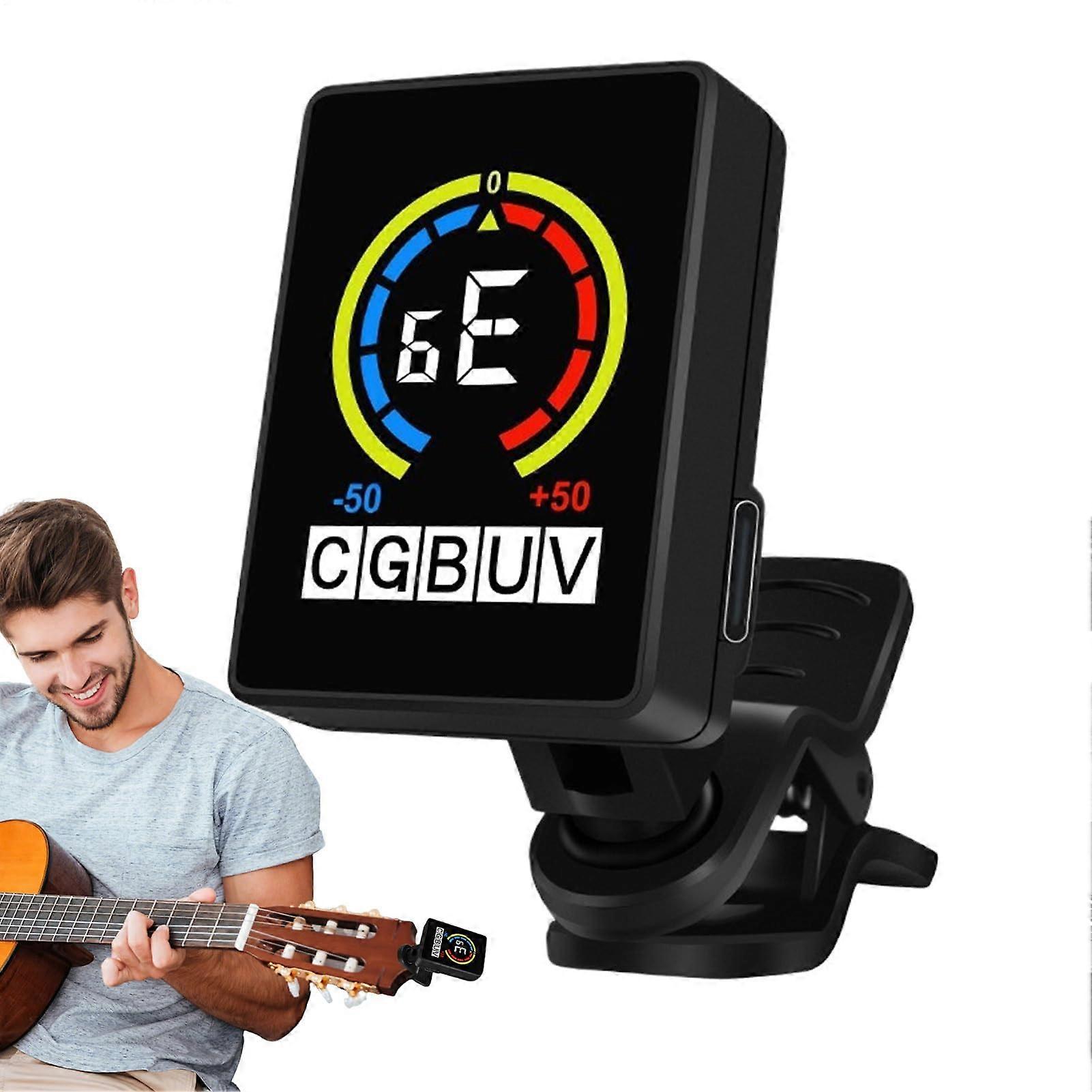 Guitar Tuner, Compact Stage Tuning Tool, 3.6 x 3.5 x 4.6 cm, Precise Tuner for Practice and Studio