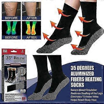 35 Degrees Aluminized Fibers Heating Socks, Relieve Vein Spontaneous Heat Constant Temperature Comfortable Warm Foot Cold Protection Socks