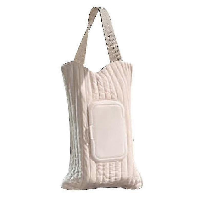 حقيبة مناديل معلقة للسيارة سعة كبيرة من القطن الناعم متعدد الوظائف موزع مناديل مبللة للأطفال