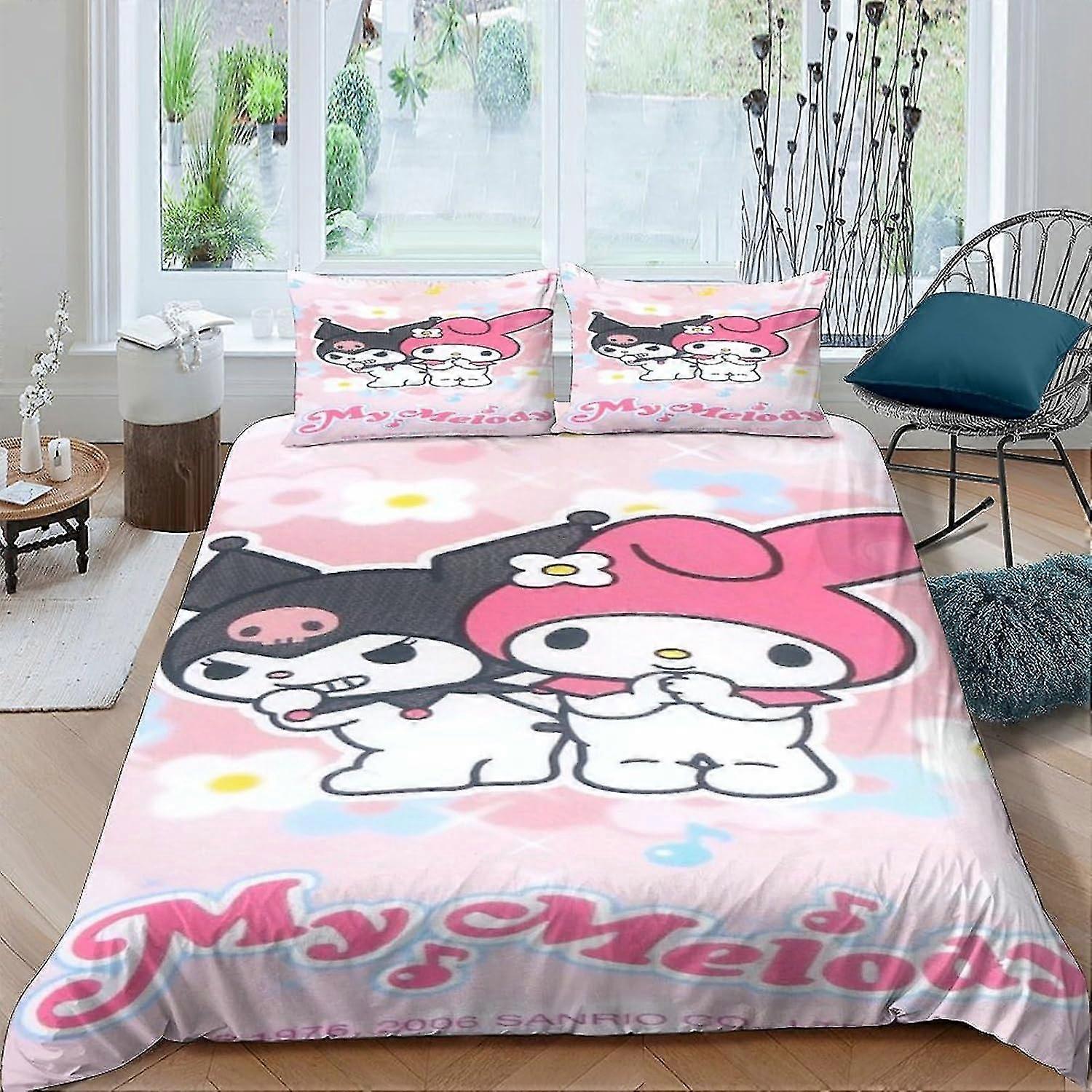 Quilt Cover Bedding Set with 3D Printed Anime Characters and Zipper Closure, Soft Microfiber, Suitable for Kids