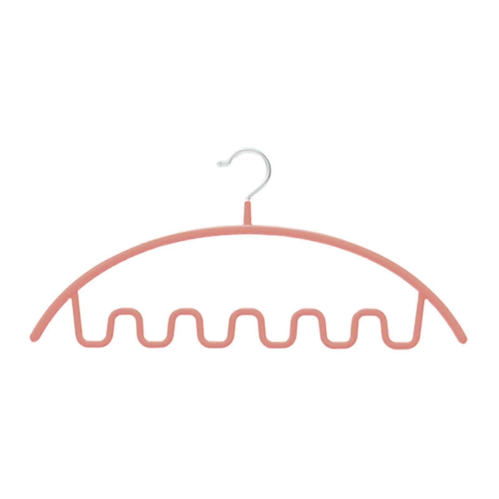 Multifunctional Wave Pattern Stackable Hanger Organizer with Multiple Ports - Set of 5 in Pink, Suitable for Various Clothing Brands