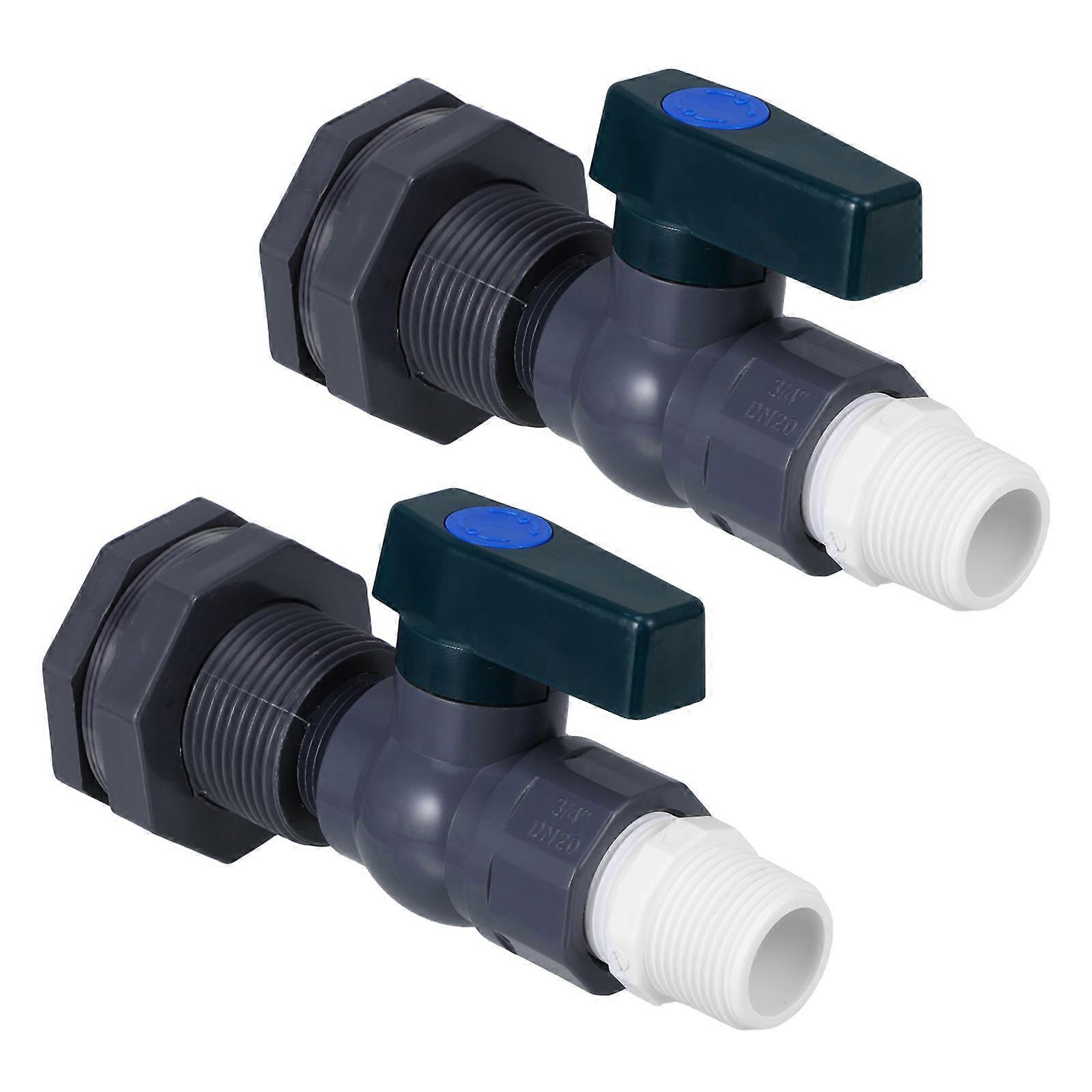 PVC Hose Adapter Rain Barrel Spigot Kit Fitting Hose Faucet Adapter 2Pcs