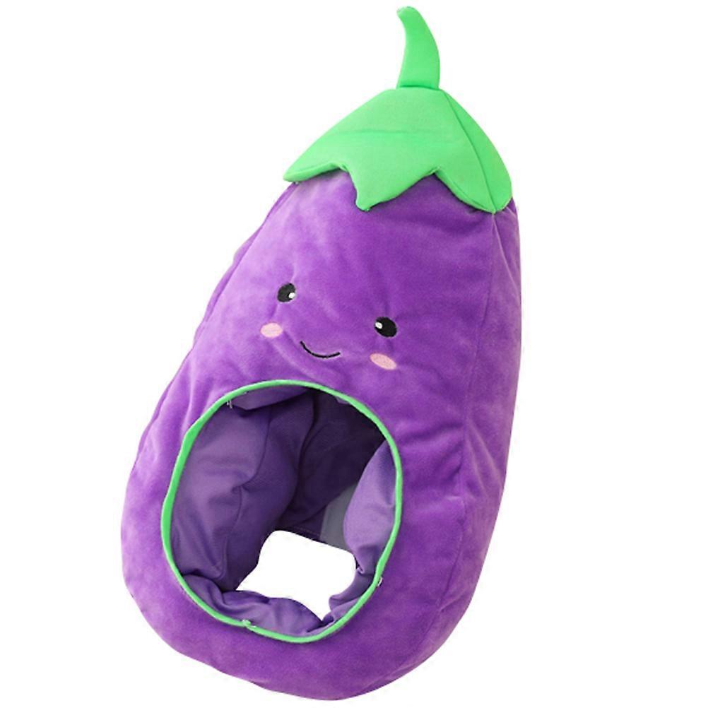Eggplant Shaped Soft Plush Cosplay Headpiece for Masquerade Festivals & Photo Props