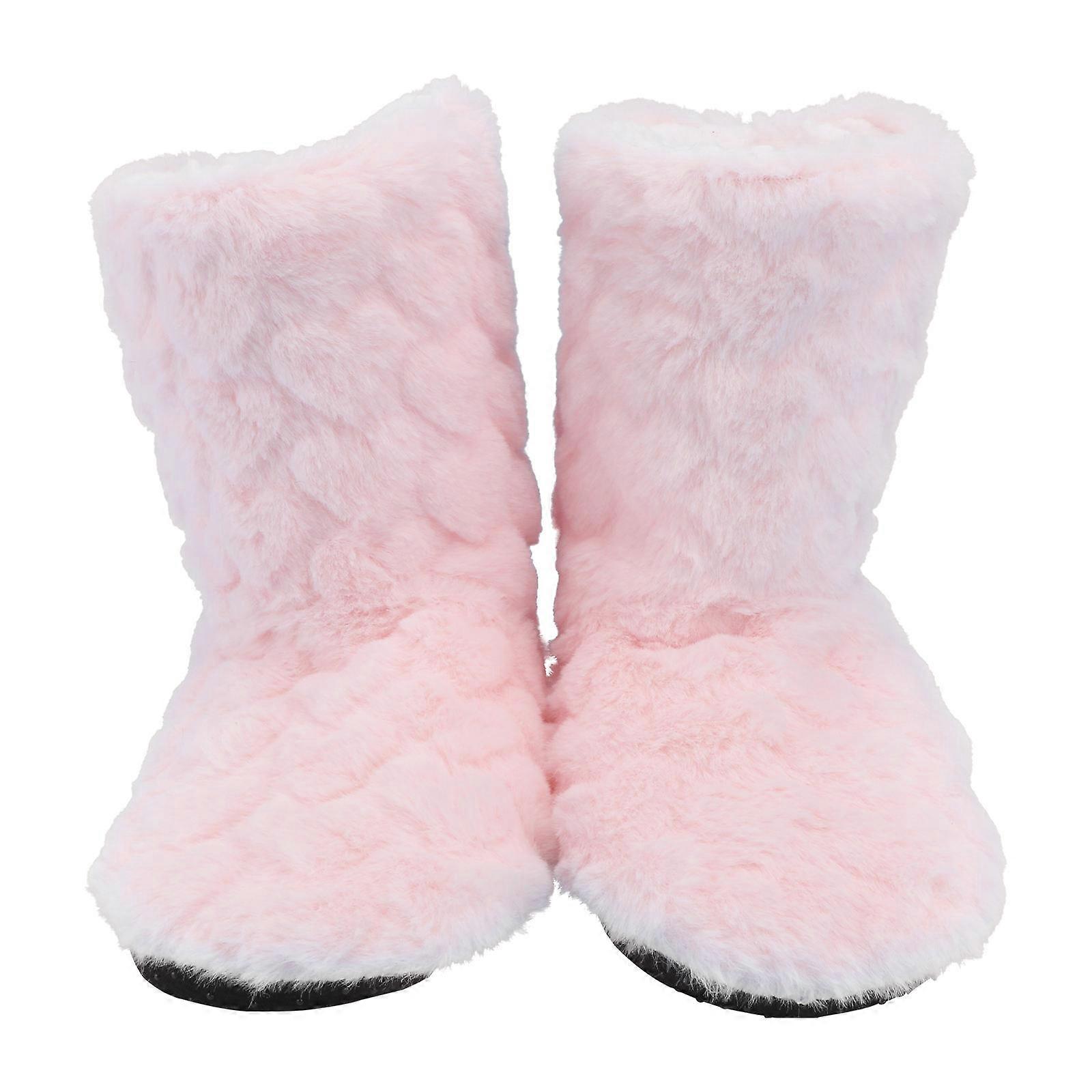 Teplé dámské boty do haly – zahuštěná měkká obuv na podzim a zimu, růžová
