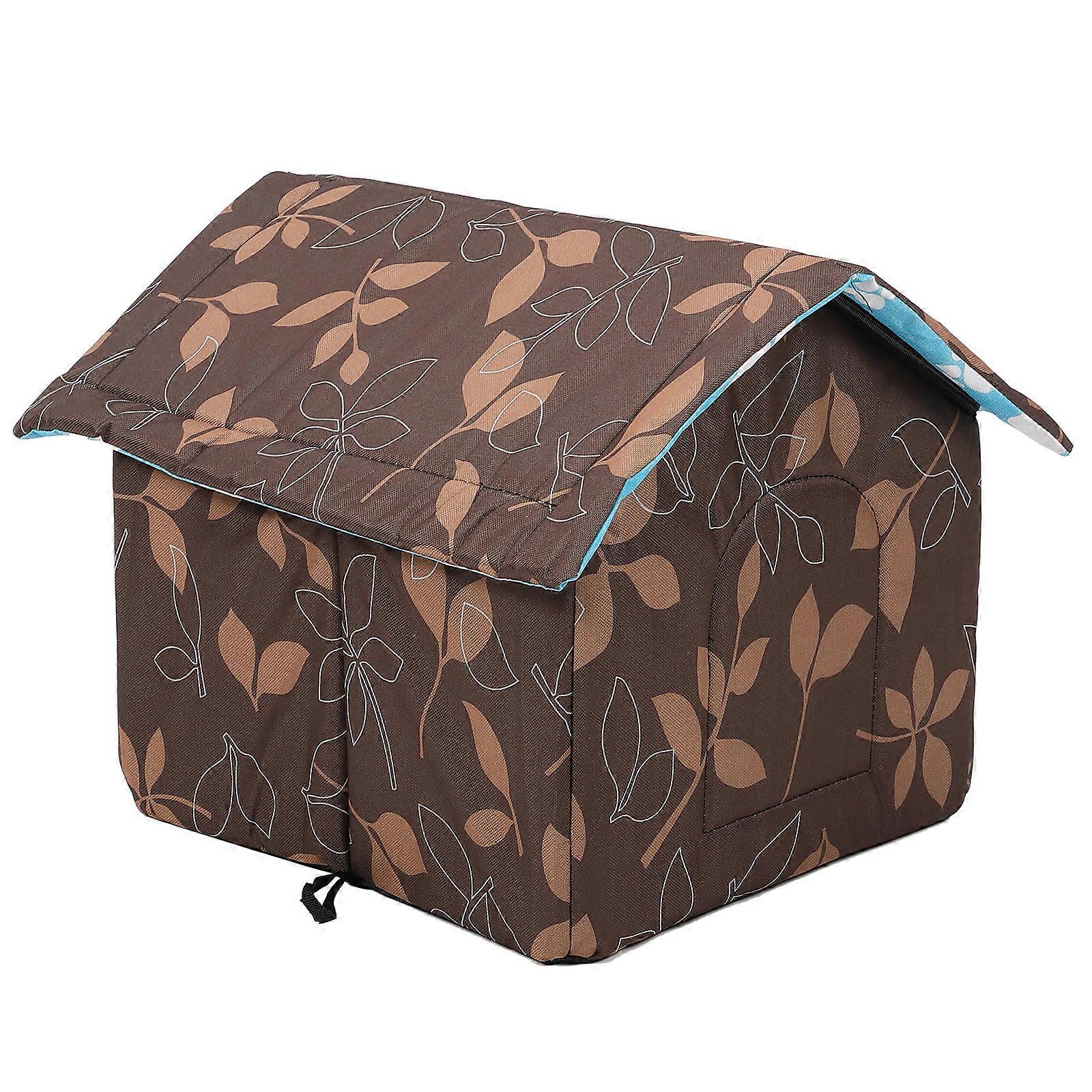 Semi Enclosed Cat Sleeping Nest Oxford Cloth Material Warm Pet Bed For Kitten Outdoor 1Set