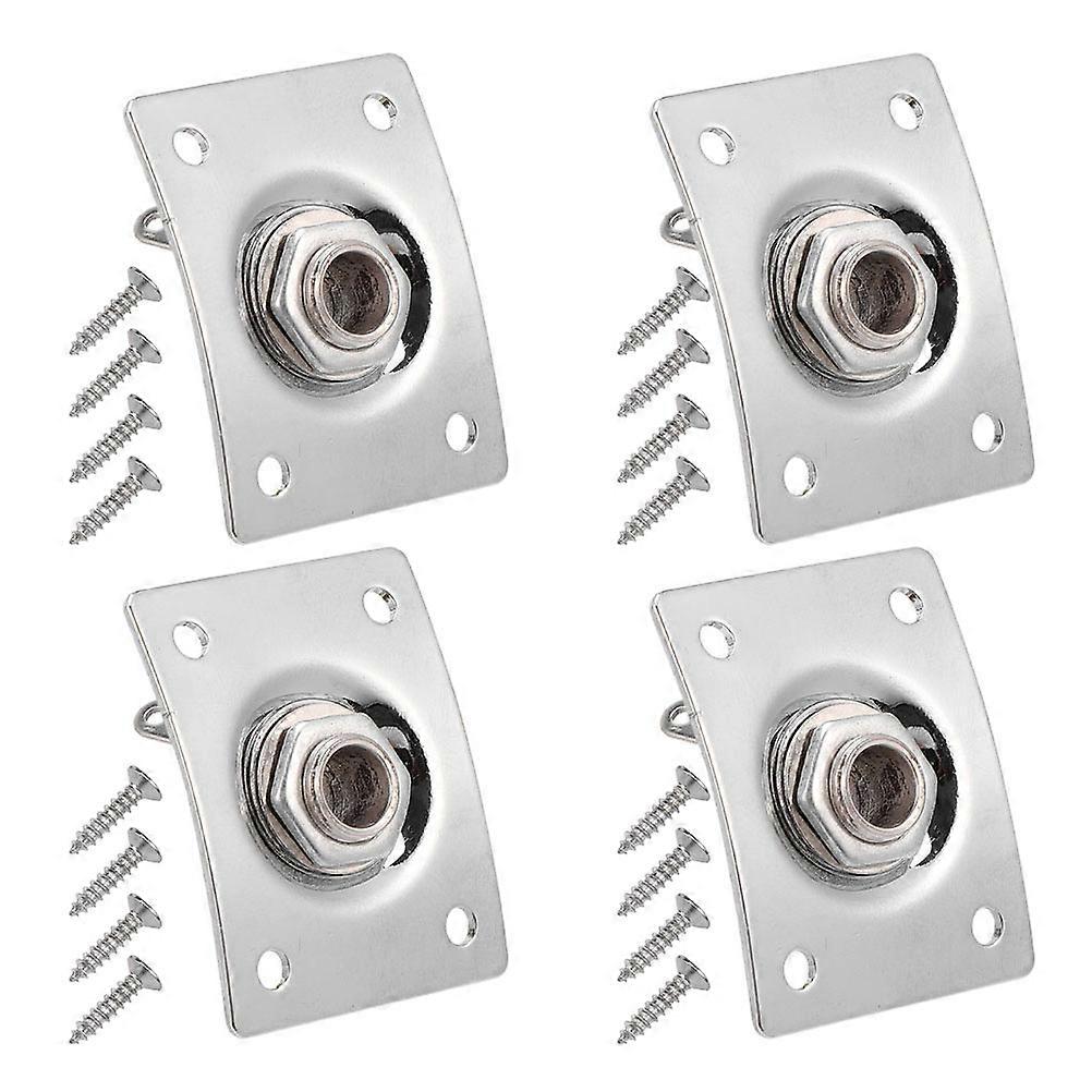 Electric Guitar Jack Socket 4pcs Square Pickup Interface Durable Silver Easy Installation Performance Accessory