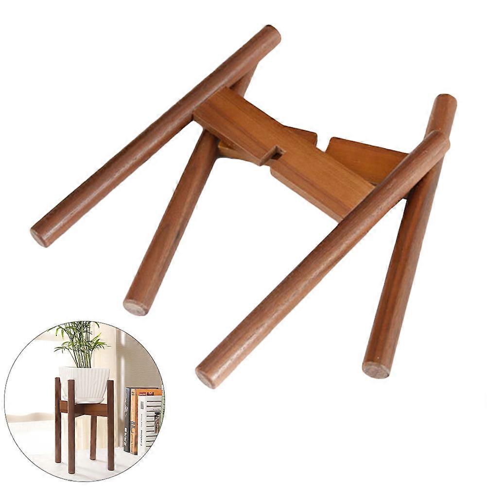 Plants Stand Indoor Cross Beech Wood Flower Pot Stand Holder Round Legs Plant Support 1Set