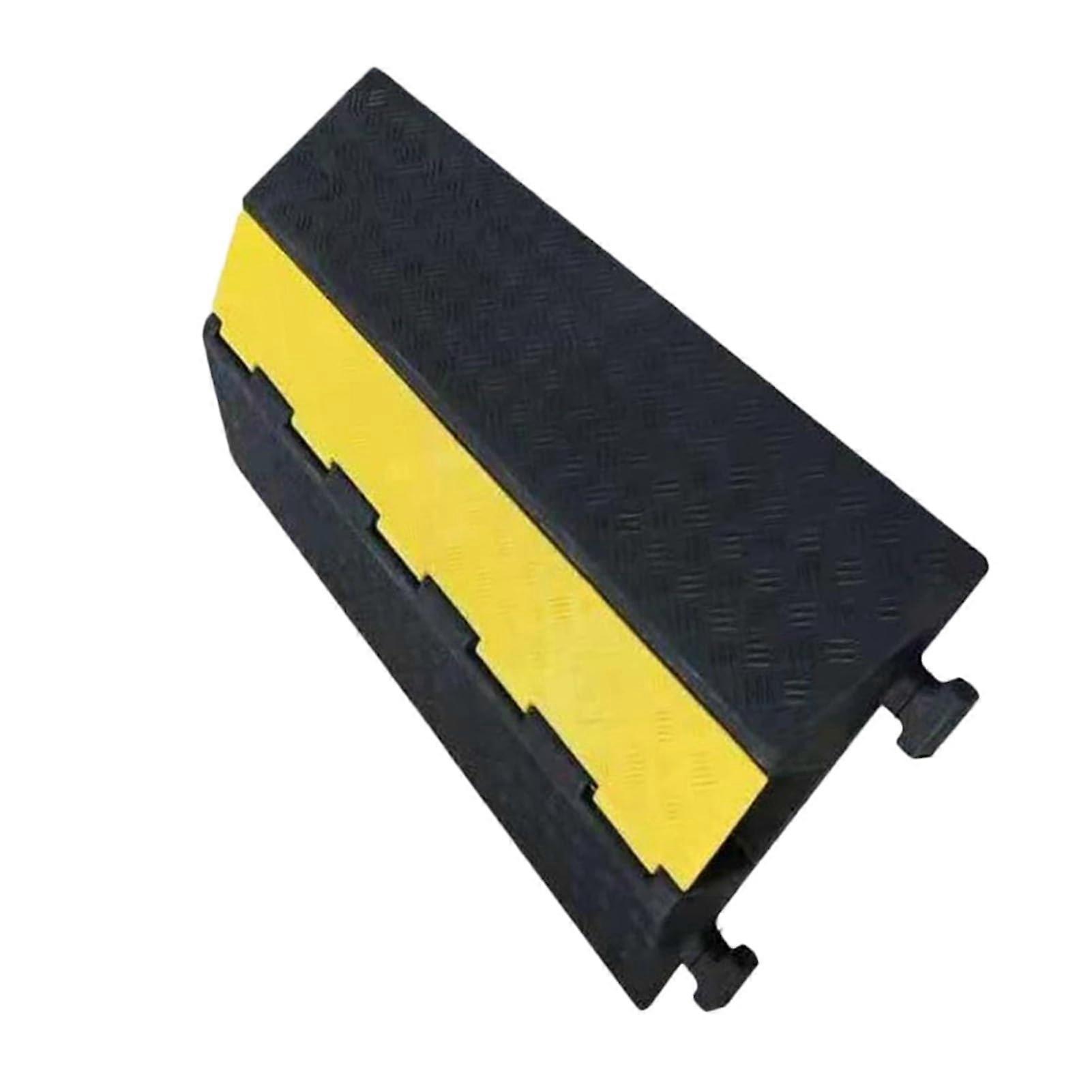 Rubber Brake Sleepers for Asphalt and Concrete Driveways, 100cm Size with Cable Duct, Wire Protection Channel, Durable Design