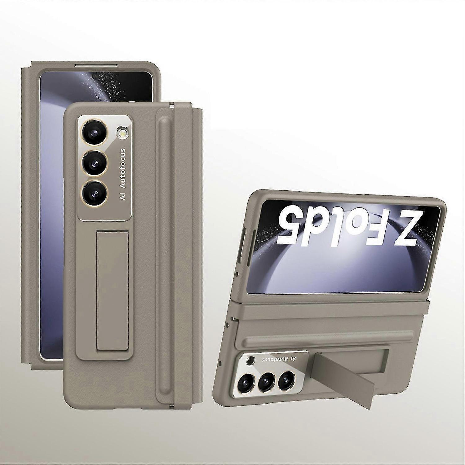 for Samsung Galaxy Z Fold 6 Case, Retractable Sliding Leather Hinge Protection, Camera Lens and Fron