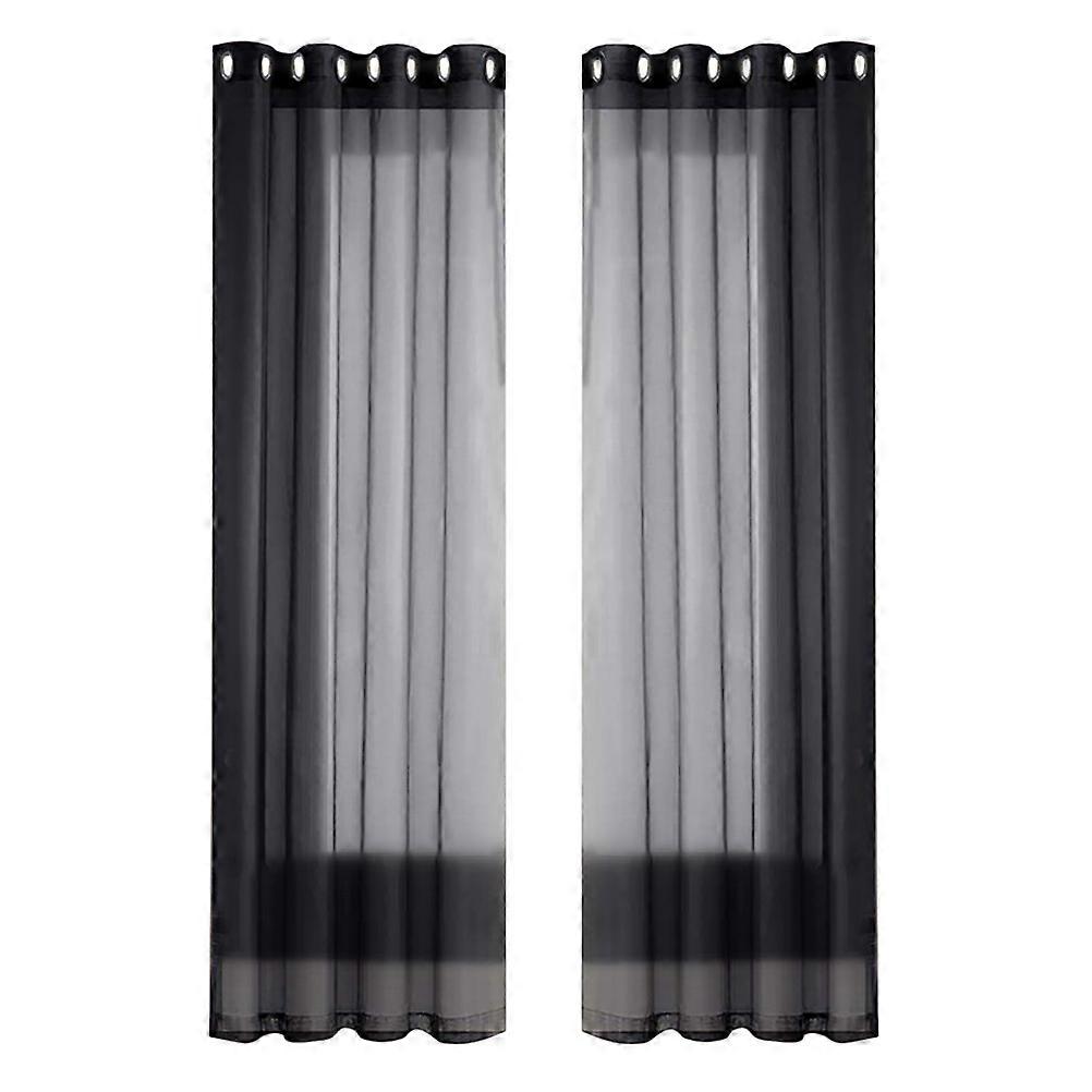 Curtain Drape Sheer 183x132cm Energy Saving Homeowners 2Set