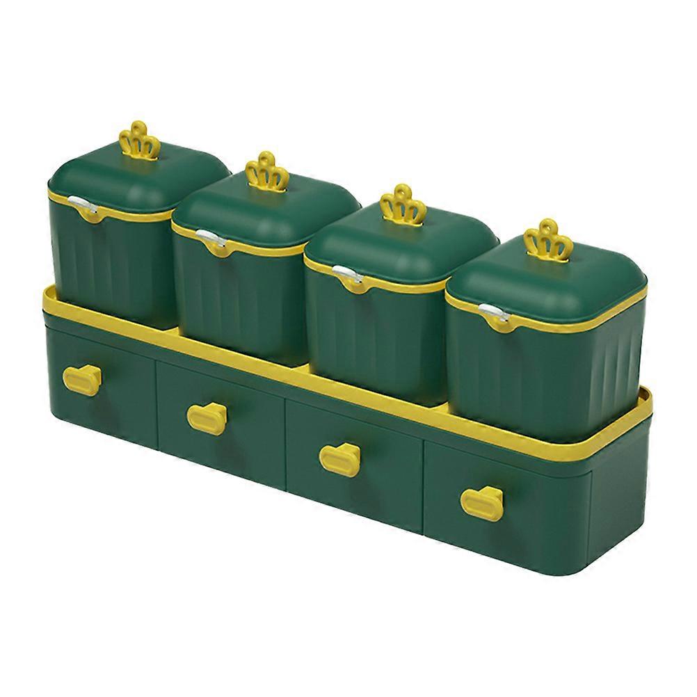Plastic Seasoning Organizer Box Drawer-Style Condiment Container Easy to Clean 30X13CM 1 Set