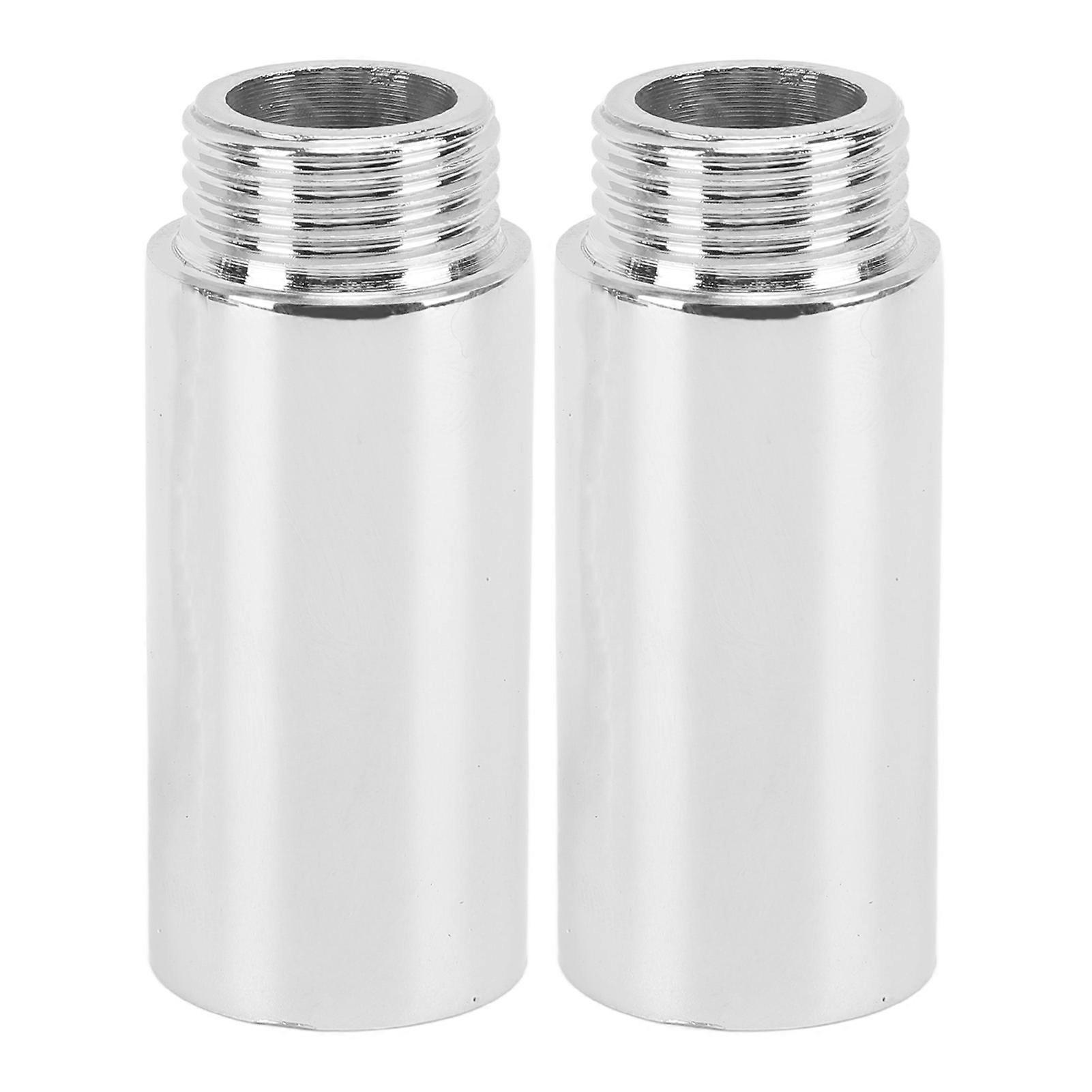 2PCS Shower Arm Extension Stainless Steel Chrome Plating Shower Head Extension Pipe for Bathroom