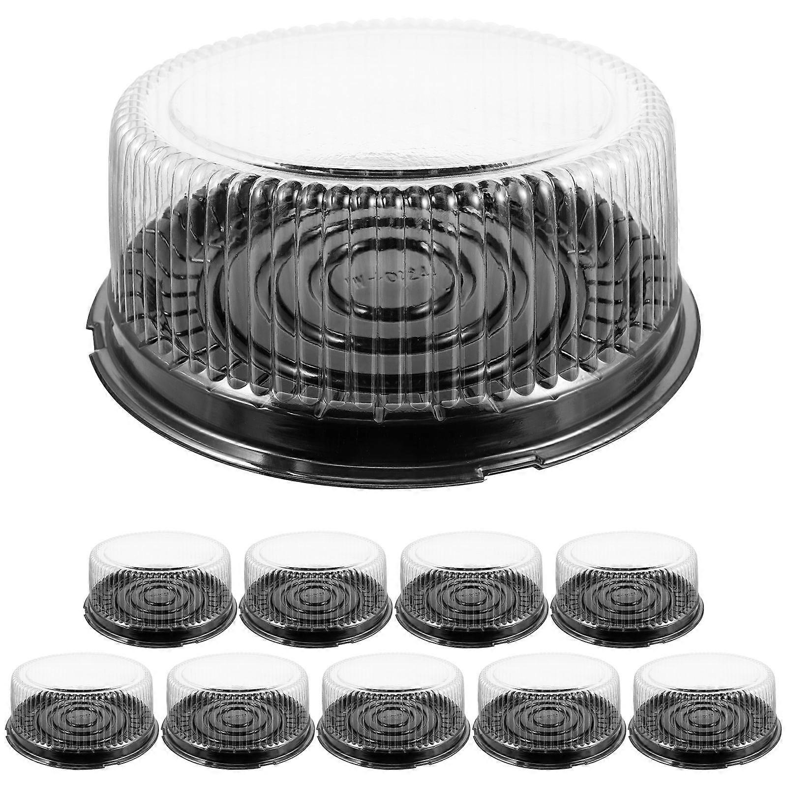 Cake Plastic Container Square Transparent Design For Home Bakers 24.5X24.5X8.3CM 10Pcs