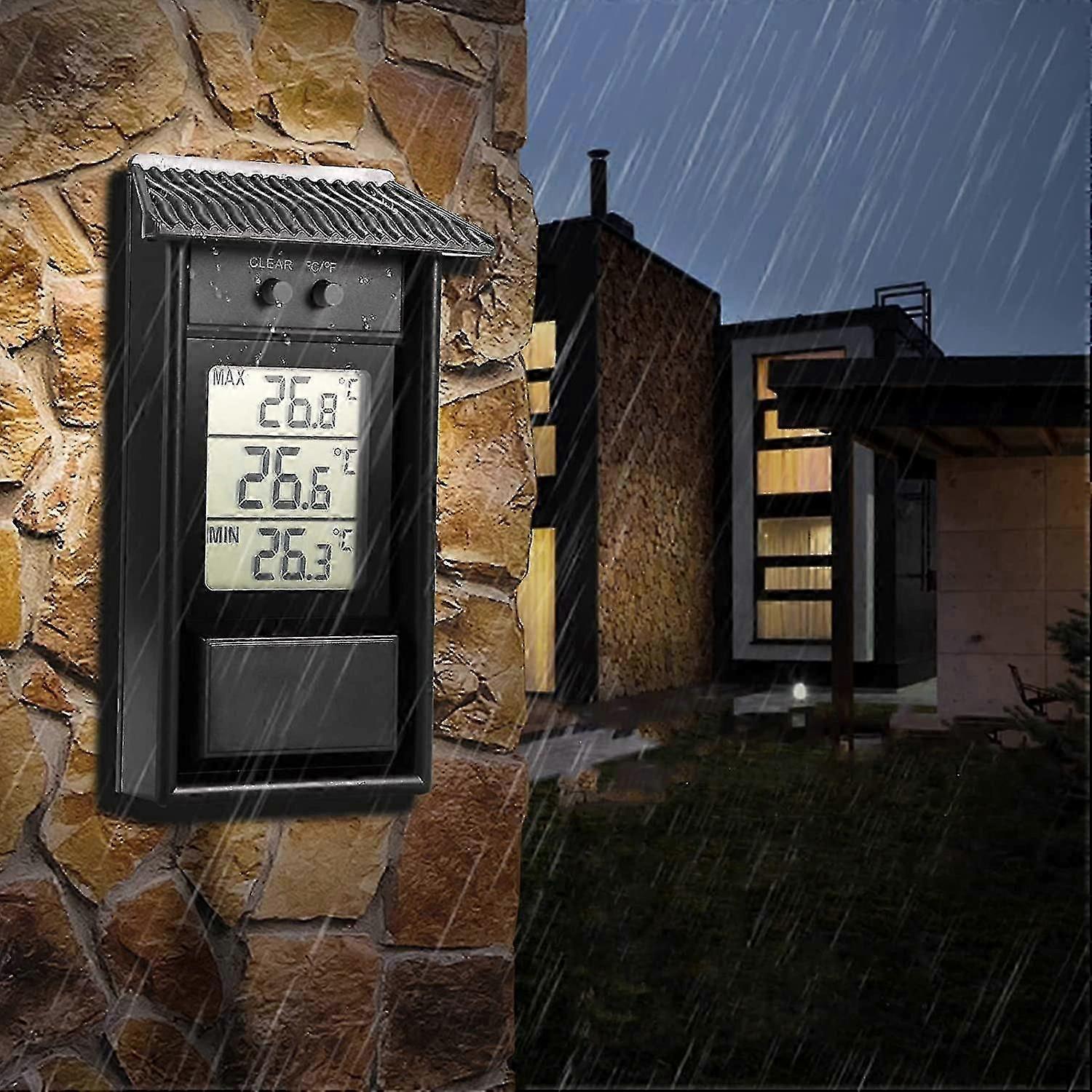 Greenhouse Thermometer, Waterproof Minimum Digital Greenhouse Thermometer Monitor 0.1c Resolution, Temperature Range -20 To 50c, Wall Battery Powered