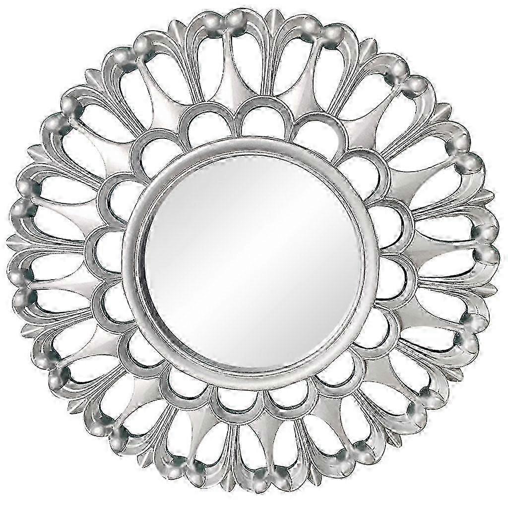 Round mirror for dressing, accent wall mirror for hotel bedroom decor