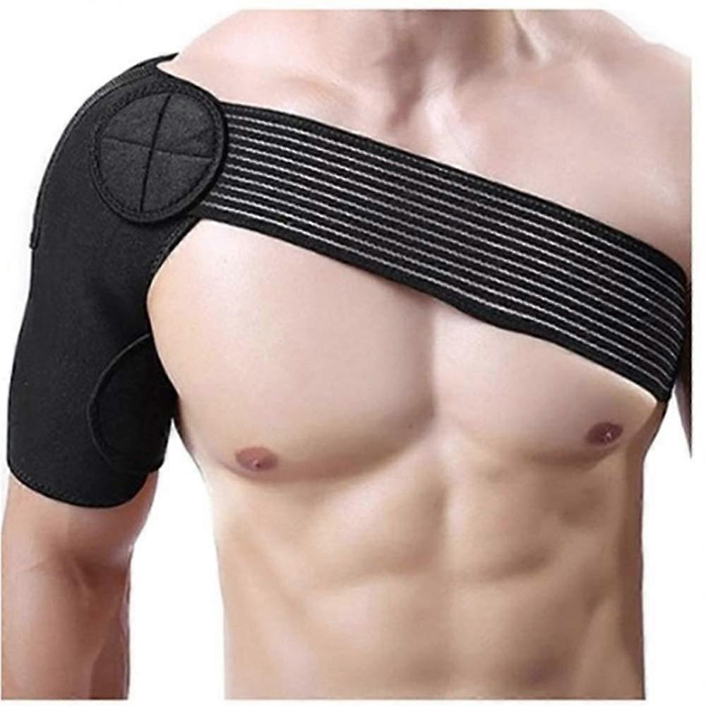 Shoulder Support Strap, Protective Shoulder Bandage, Adjustable Wrap Strap, Prevention and Restoration, One Size Fits Left and Right Shoulder, Black