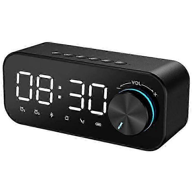 Wireless Bluetooth 5.0 LED Alarm Clock Speaker, Support TF Card FM Radio, Bedroom USB Alarm Clock