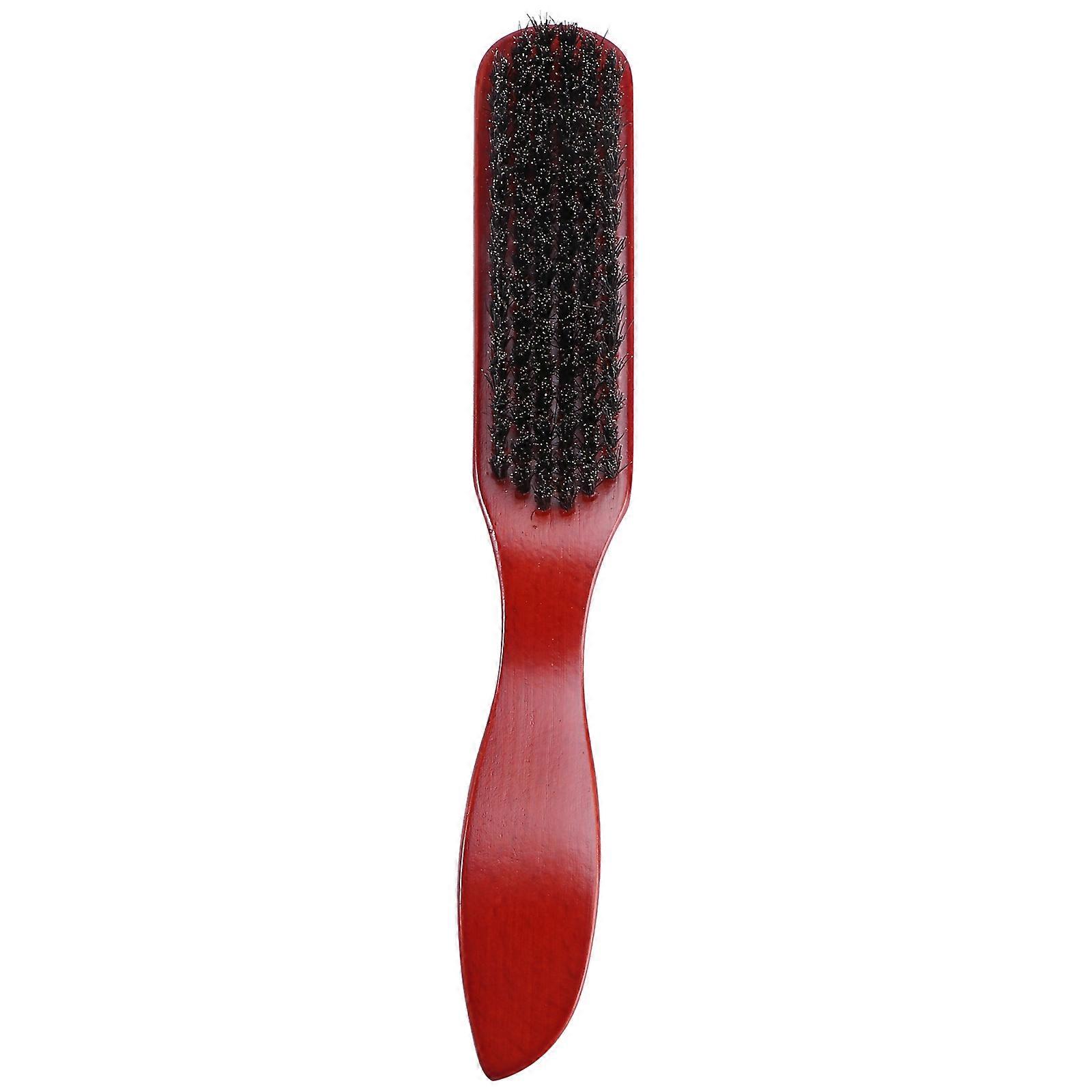 Natural Wood Beard Brush with Pig Bristles for Men – Portable Grooming Tool for Softening and Styling Facial Hair