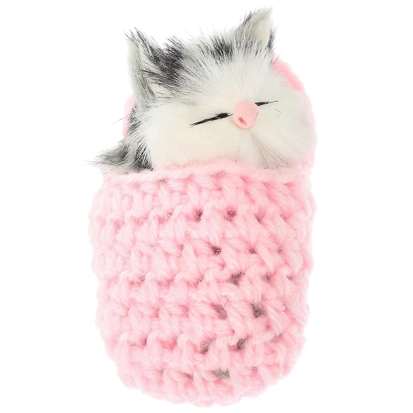 Adorable Sleeping Cat in Slipper Plush Toy for Playing Pink Suitable for Kids Gifts and Festive Occasions 6.5 Inches