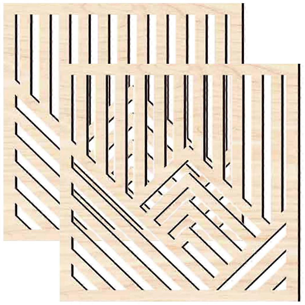 الخشب جبل الجدار ديكور جدار خشبي معلق للديكور 2 قطعة أصفر فاتح