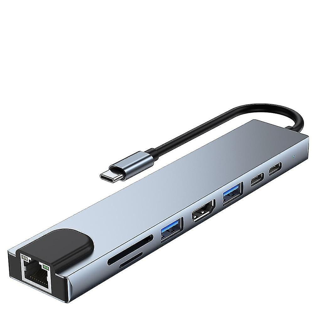 8 In 1 Usb C Hub Multi-port Aluminum Type C Adapter