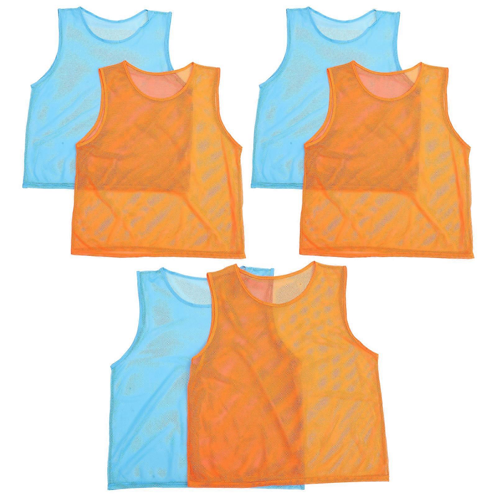 Football Training Bib Vest Polyester Material Sports Vests 6Pcs Light Blue