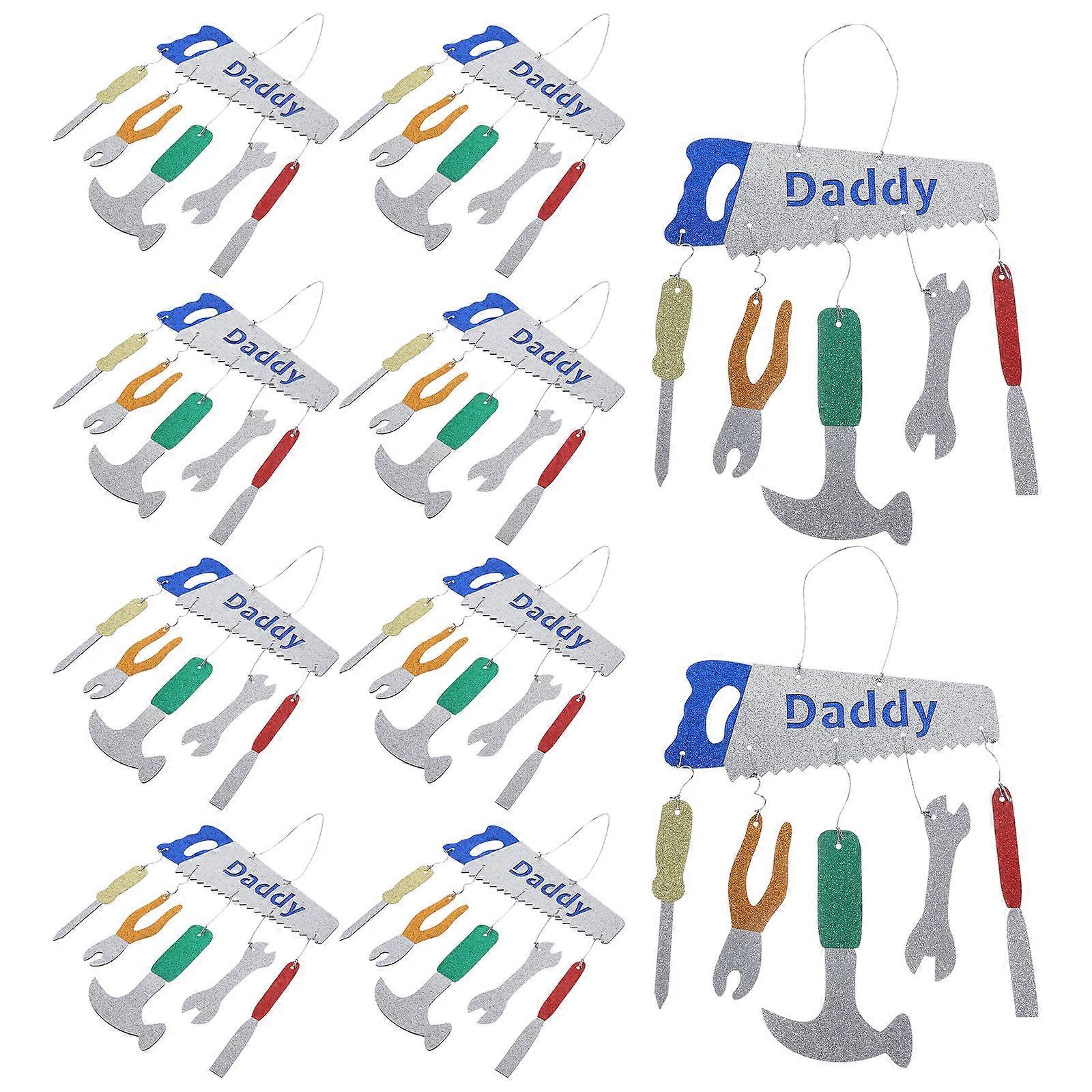 Father's Day Decoration Hanging Tools Blue 30X25CM Party Decoration 10Pcs
