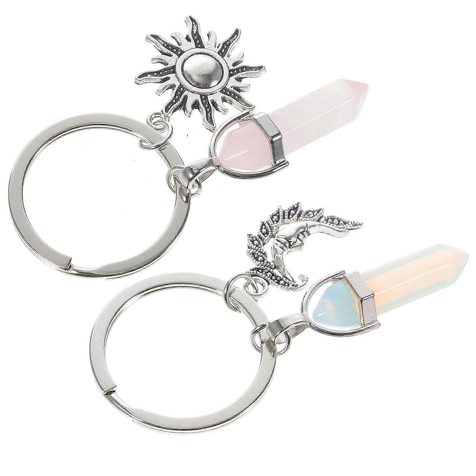 Valentine's Day Keychain Set Charms For Keychains Assorted Color 7x3x0.2cm Commemorative 1Set2Pcs