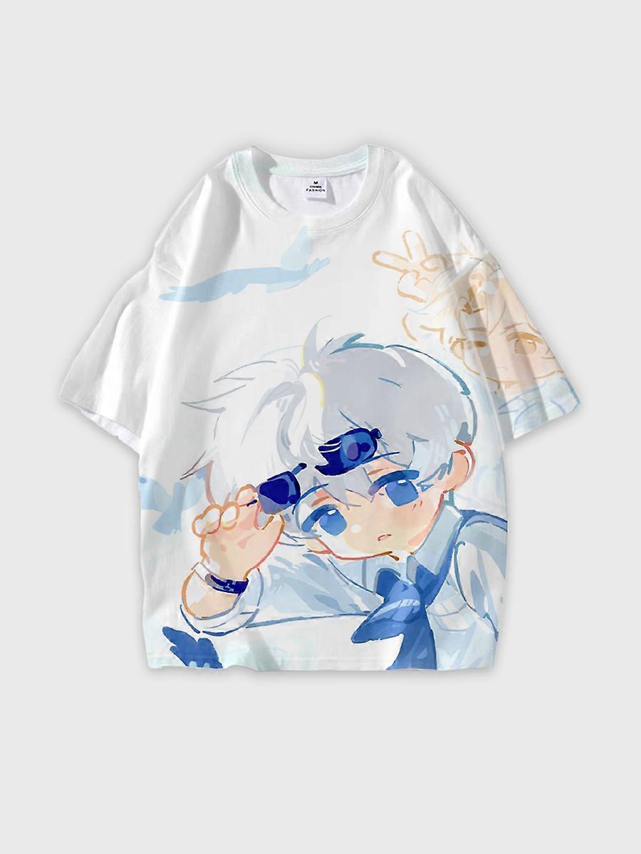 T-shirt round neck Role Pattern loose short sleeve E1665