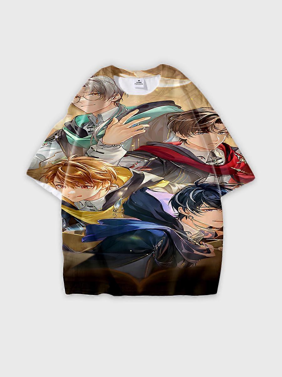 T-shirt round neck Role Pattern loose short sleeve E2329