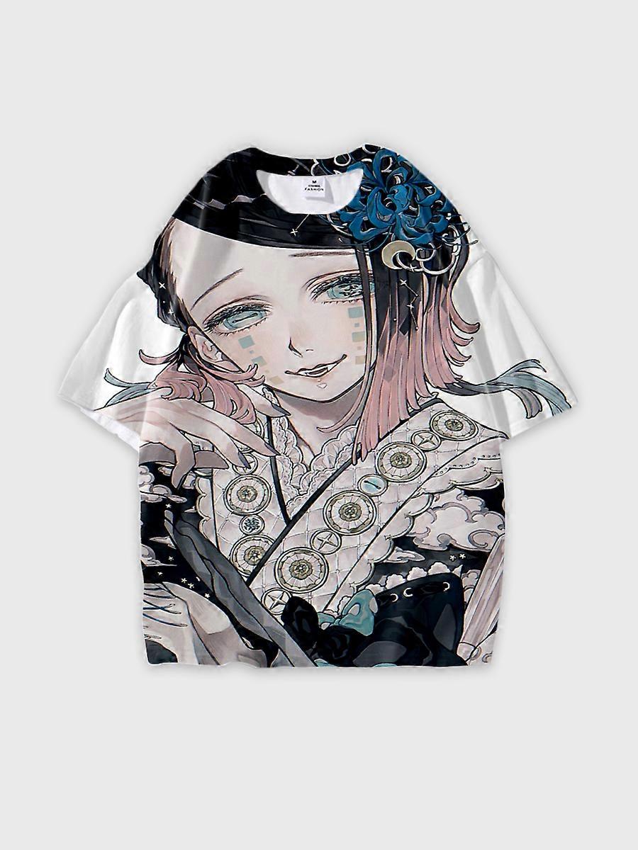 T-shirt round neck Character Pattern loose short sleeve P3147