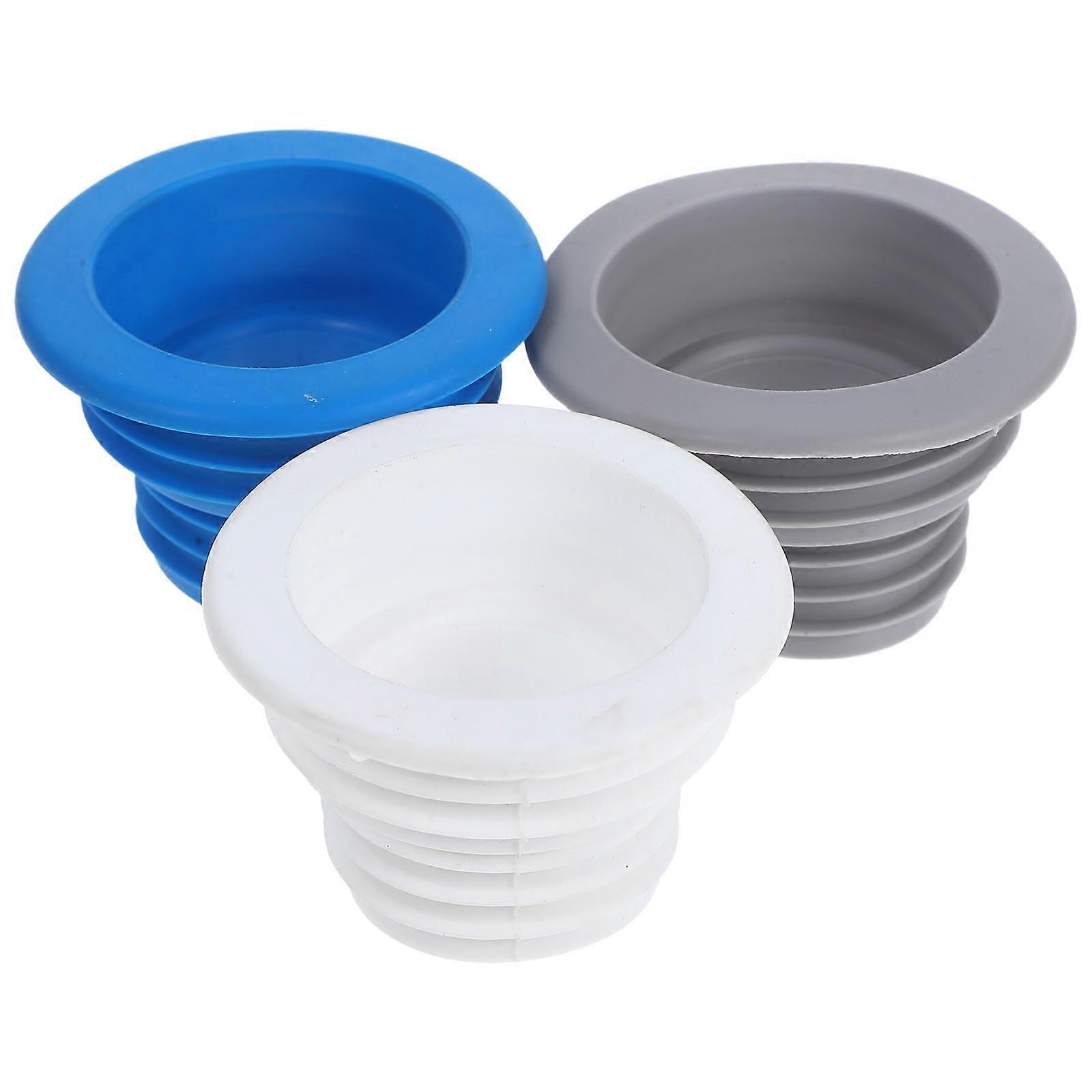 Sewer Pipe Seal Silicone Drain Seal Ring For Bathroom Use And Kitchen Sink Anti-Clogging Backflow Prevention 3Pcs