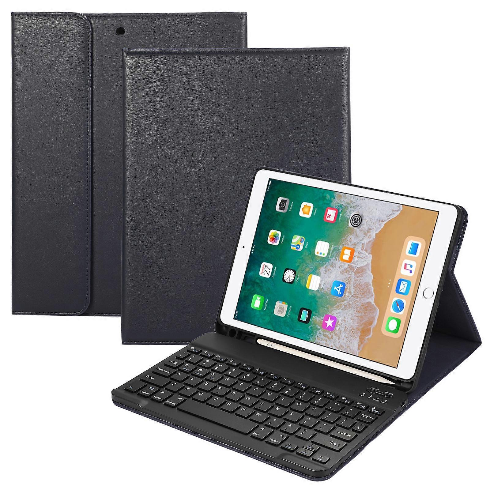 Για iPad Air (2013) Air 2 9,7 ιντσών (2017) (2018) Πληκτρολόγιο συμβατό με Bluetooth Δερμάτινη βάση θήκης με υποδοχή πένας Μπλε