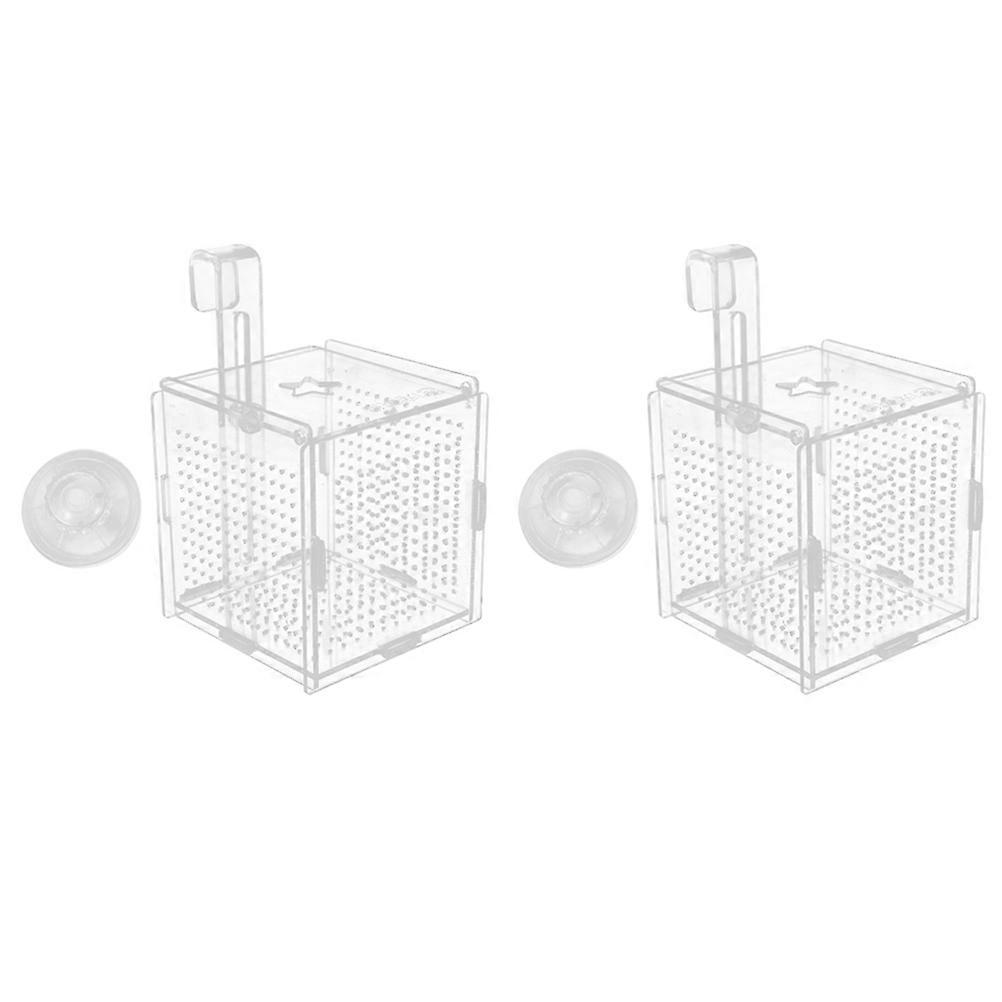 2 Sets of Box for Fish Tank Acrylic Box with Hook Suction Cup
