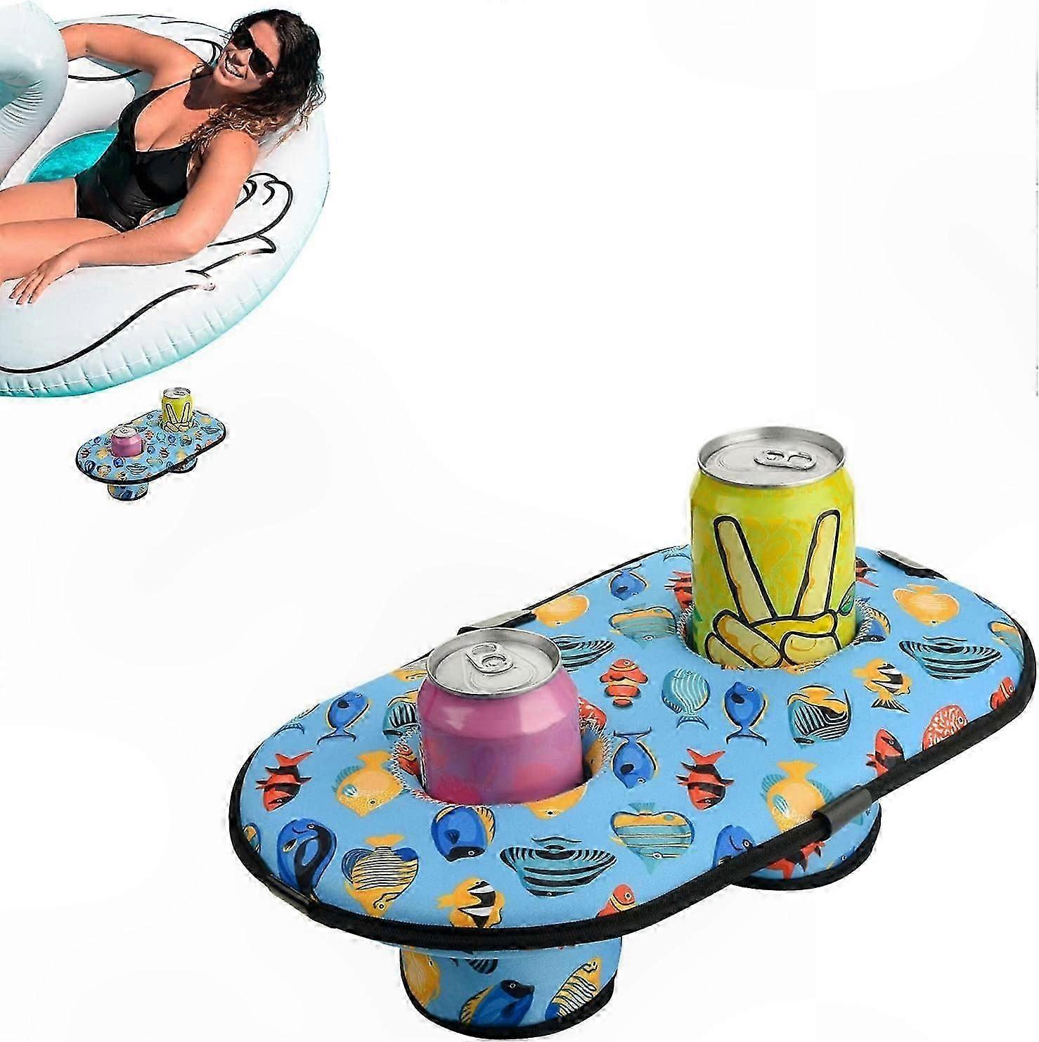 Inflatable Pool Drink Holder - Floating Cup and Bottle Holder for Pool Bar Use