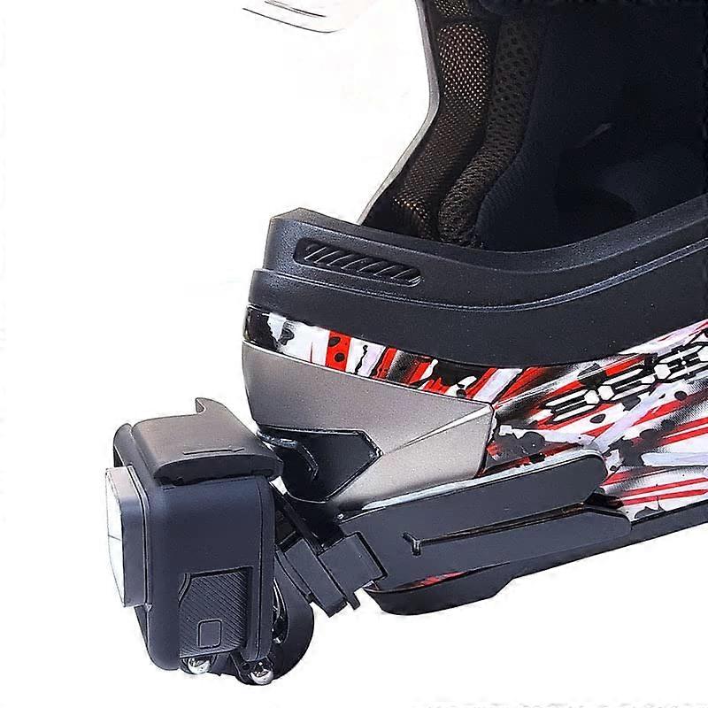 Universal Motorcycle Helmet Chin Mount Kit with Adhesive Pads for GoPro Hero 13 12 11 10 9 8 7 6 5 4 3, Xiaomi Yi, SJCAM, AKASO