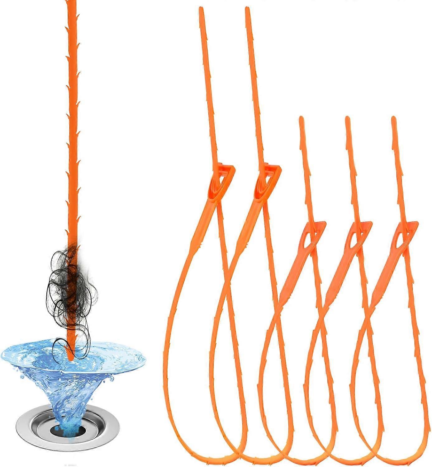 5Pcs Flexible Snake Cleaning Tool Set, Reusable Plumbing Sink Snake