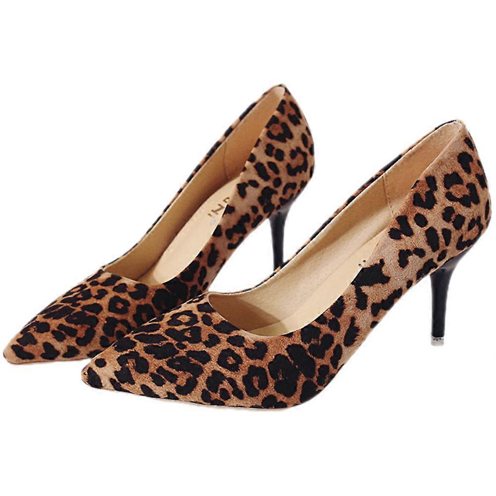 Women Pumps With Leopard Pattern Suitable For Formal Occasions And Dates 9.3×3.2×3.1In Stylish Pointed Toe One Pair