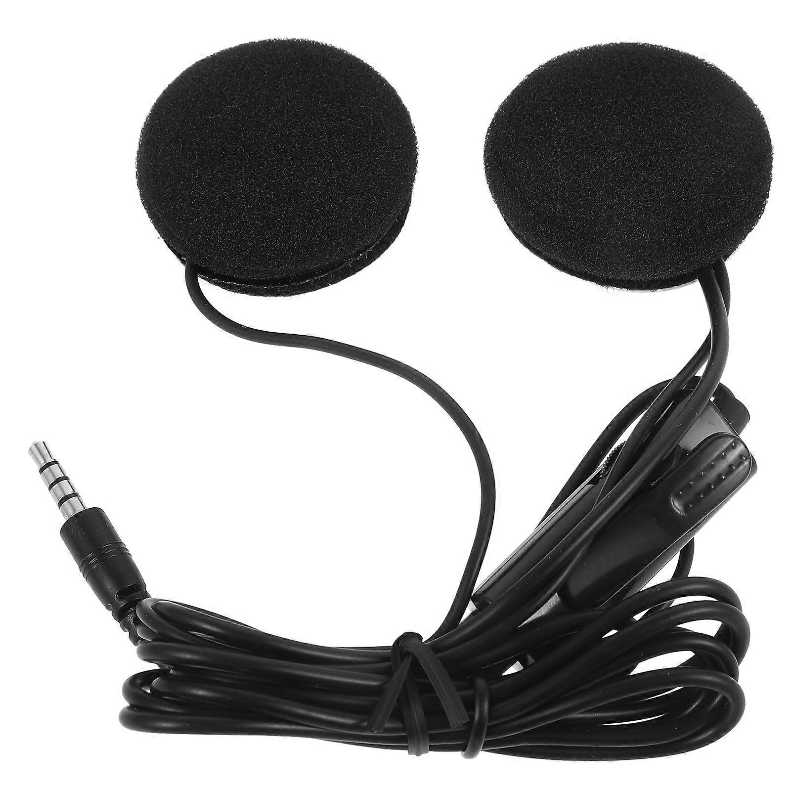 Motorcycle Headset For Riders 3.5mm Intercom Compatible Black Ergonomic Design 1Pcs