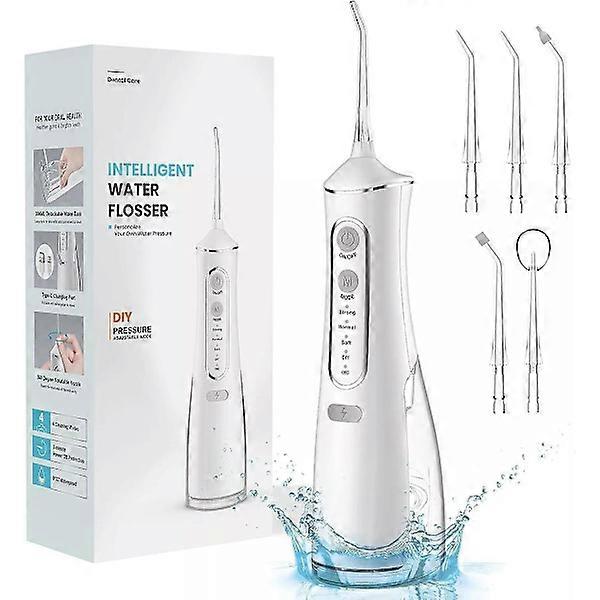 Irrigateur buccal Hydropulseur sans fil 4 modes et 5 buses