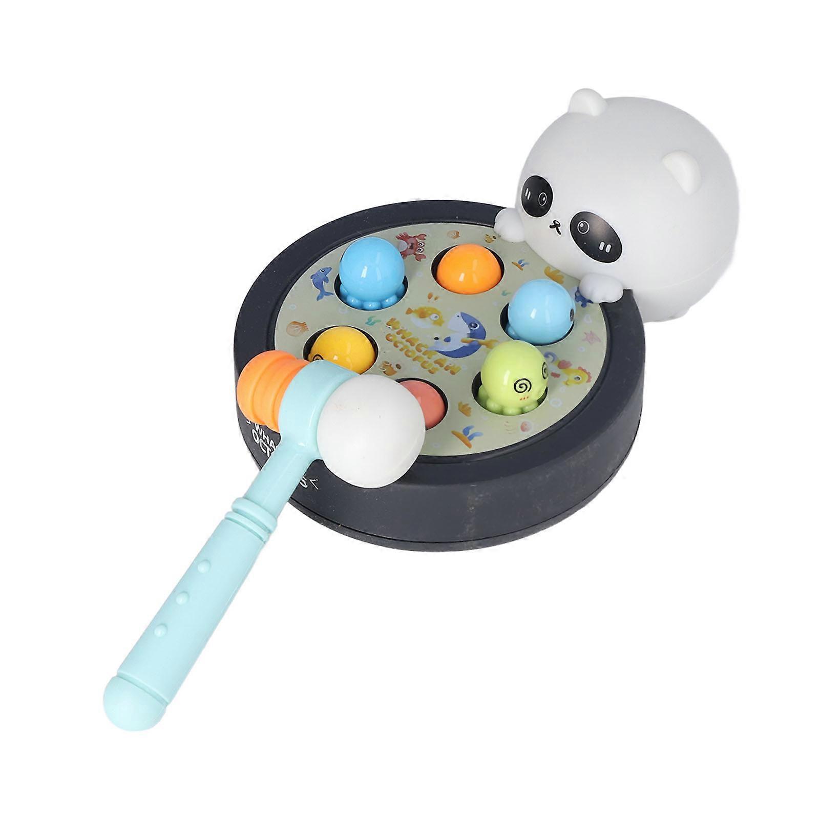 Whack A Mole Game Learning Interactive Educational Early Developmental Kids Pounding Toy with Hammer for Over 3 Year Old Red Panda