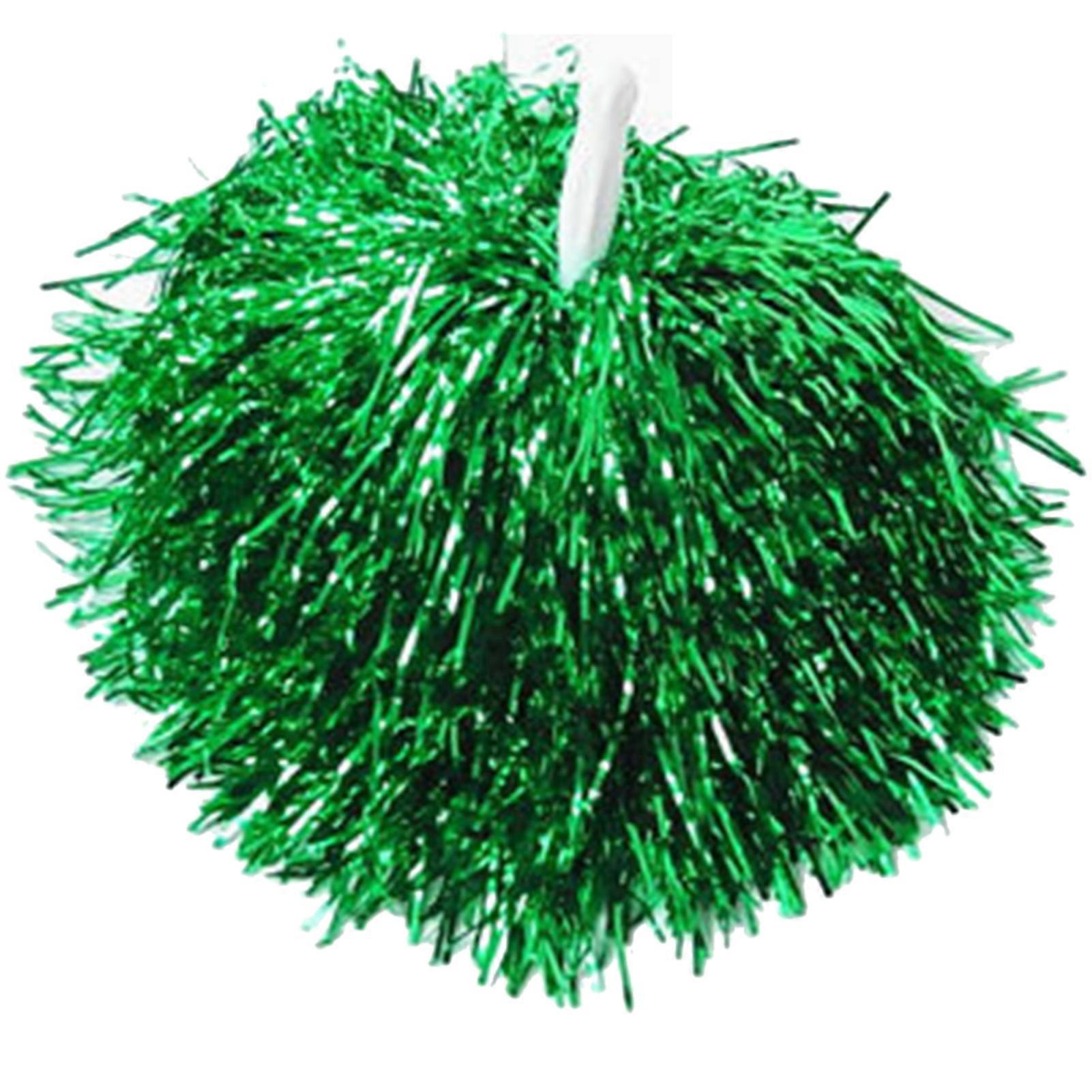 Cheerleading Pom Poms with Straight Handle Team Spirit Cheering Props for Aerobics Dancing School Sports GameGreen