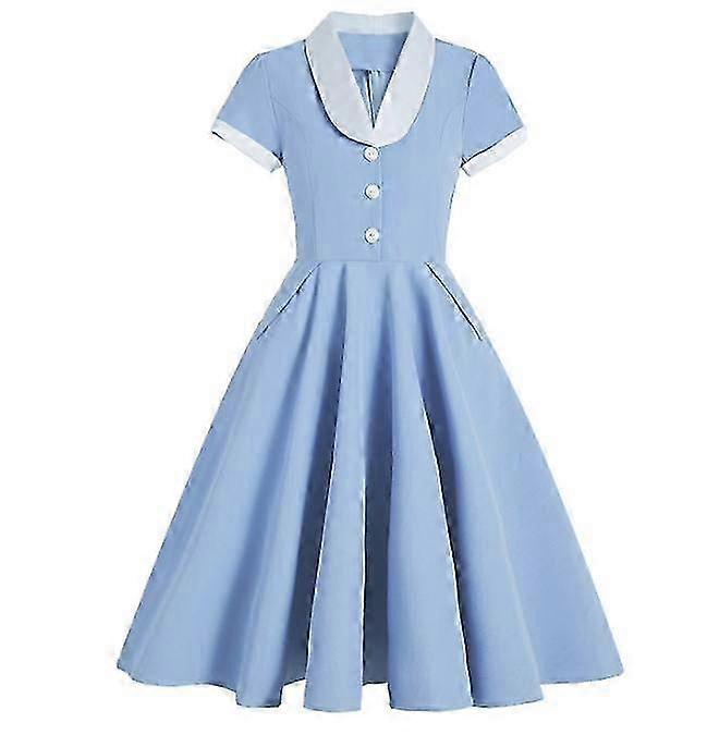 Ein Damen-Vintage-Kurzarmkleid