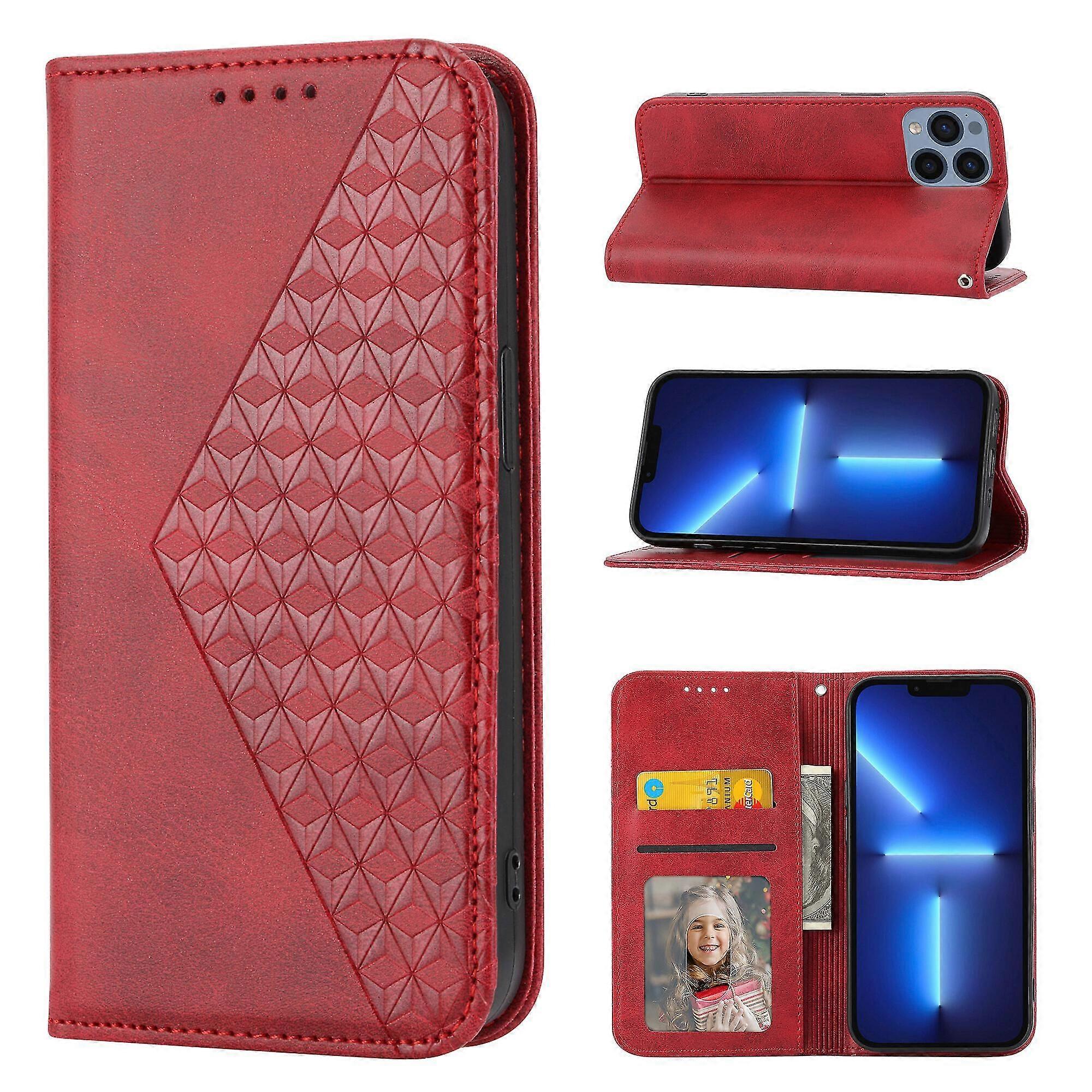 For iPhone 14 Pro Max Case, Leather Wallet Flip Case With Strap