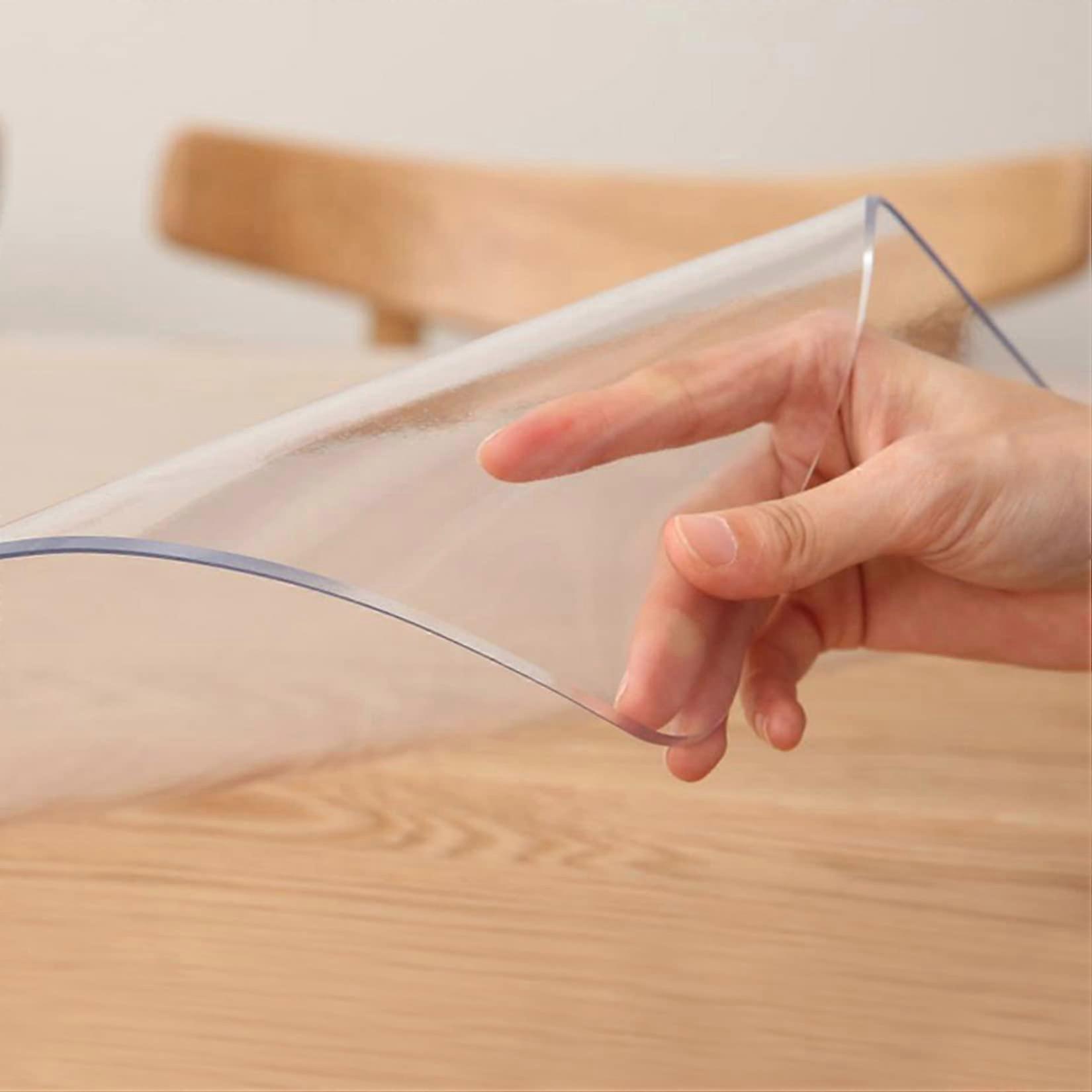 Transparent tablecloth, desk pad, PVC, 1.5 mm, rectangular, sizes, bow angle (1.5 mm, 120 x 340 cm).