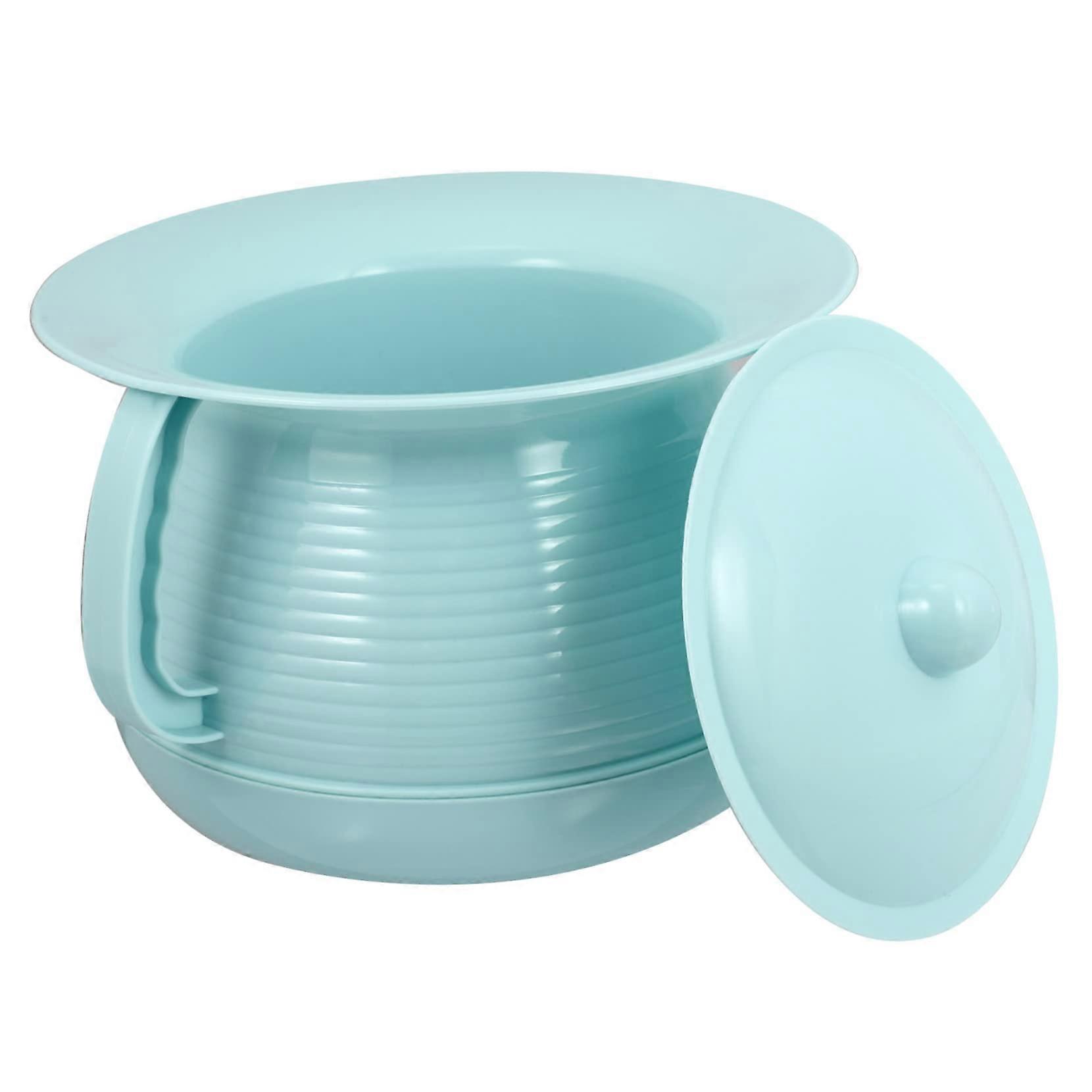 Household spittoon with lid, nonslip base, portable urinal, stable, easy to clean, blue