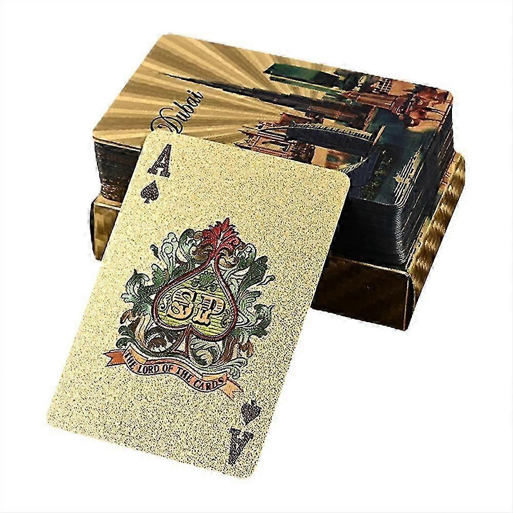 Gold Foil Κάρτες Πόκερ Gold Foil Κάρτες Πόκερ Τράπουλα Επαγγελματική Πόκερ Τραπουλόχαρτα Δυναμικό παιχνίδι πόκερ Φορητό & Δημιουργικό παιχνίδι